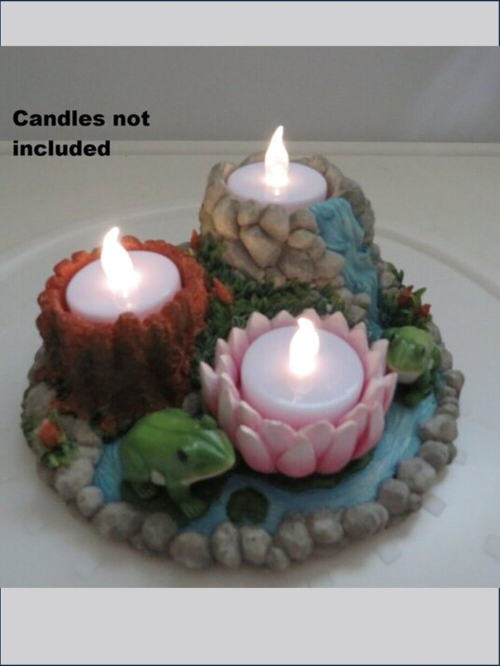 Frog Pond Tea Light Candle Holder 1999 Our America Gift